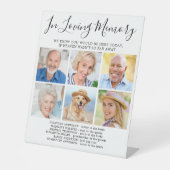 In Love Memory 6 Foto Moderne Gedächtnishochzeit Sockelschild (Vorderseite)