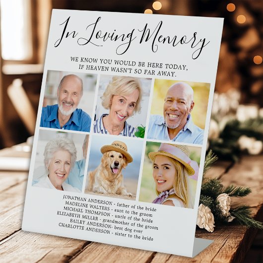 In Love Memory 6 Foto Moderne Gedächtnishochzeit Sockelschild