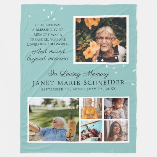 In Love Memory | 6 Kostenvoranschlag für Fotosamml Fleecedecke (Vorderseite)