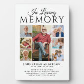 In Love Memory 7-Foto Black & White Memorial Fotoplatte (Vorderseite)