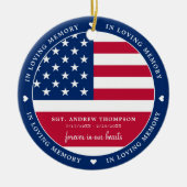 In Love Memory American Flag Foto Memorial Cera Keramik Ornament (Vorne)