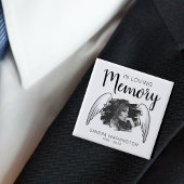 In Love Memory | Angel Wing | Foto Memorial Button