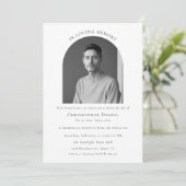 In Love Memory Arch Foto Gedenkfeier Beerdigung Einladung (Stehend Vorderseite)