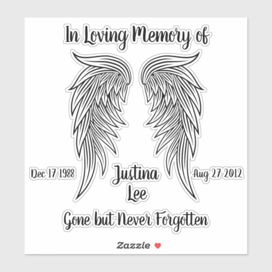 In Love Memory Aufkleber (Blatt)