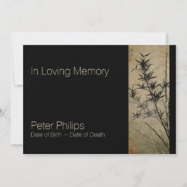 In Love Memory Bamboo Beerdigung Ankündigung