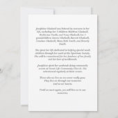 In Love Memory Beautiful Foto Memorial Service Karte (Rückseite)