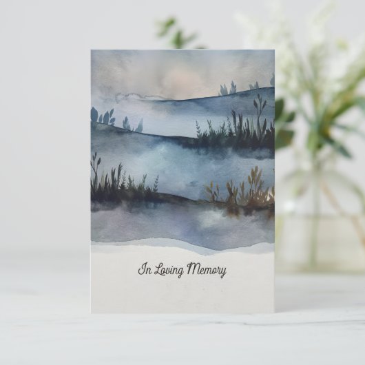 In Love Memory Beerdigung Einladung Handmade (Stehend Vorderseite)