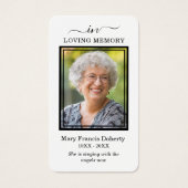 In Love Memory Beerdigung Foto Gebetskarte (Vorderseite)