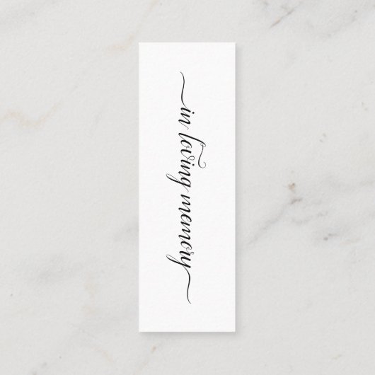 In Love Memory Beerdigung Geschenk / Gefallen Lese Mini Visitenkarte (Rückseite)