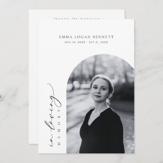 In Love Memory Beerdigung Reihenfolge des Dienstpr Programm (Vorne/Hinten)