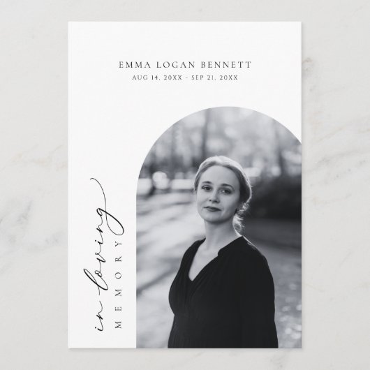 In Love Memory Beerdigung Reihenfolge des Dienstpr Programm (Vorderseite)