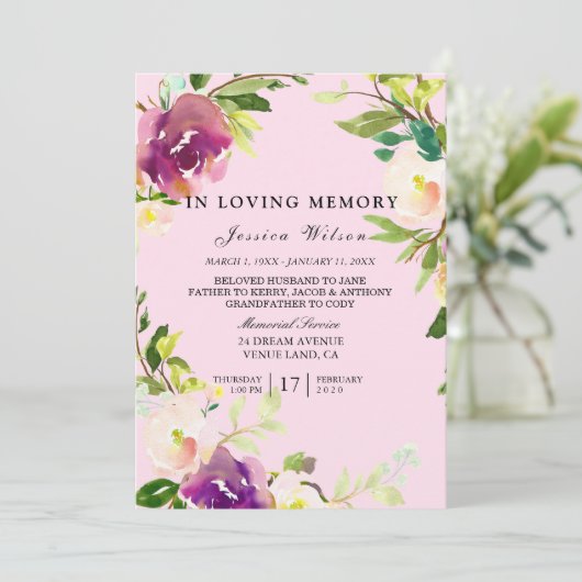 In Love Memory Beerdigung Service-Ibrierung Programm (Stehend Vorderseite)