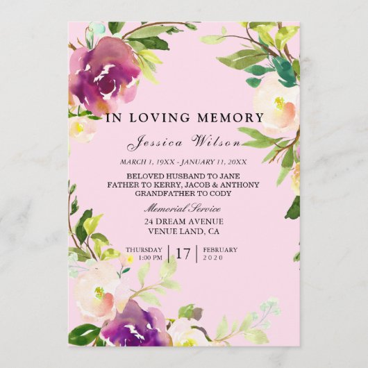 In Love Memory Beerdigung Service-Ibrierung Programm (Vorderseite)