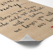 In Love Memory - Beerdigungs-Gedenkzeichen Poster (Ecke)