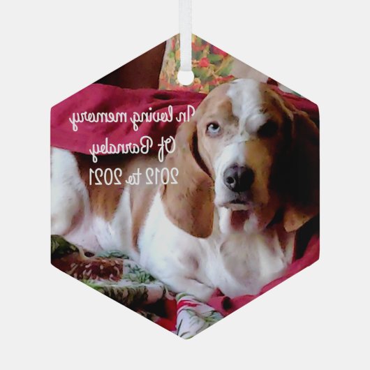 In Love Memory Begleiter Ornament Aus Glas (Rückseite)