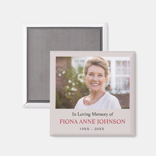 In Love Memory Beileid Foto Magnet (Vorderseite/Rückseite)