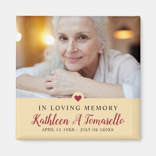 In Love Memory Beileid Foto Magnet (Vorne)