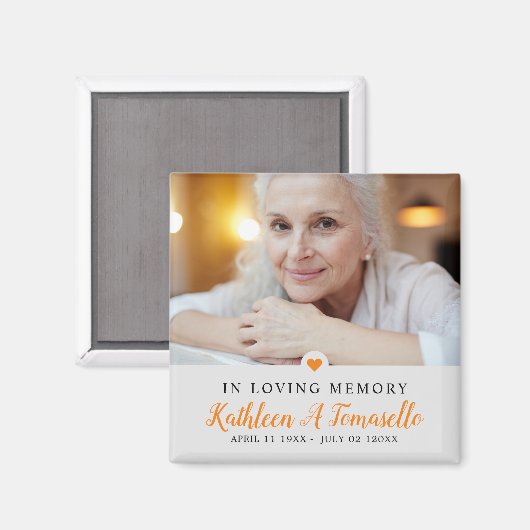 In Love Memory Beileid Foto Magnet (Vorderseite/Rückseite)