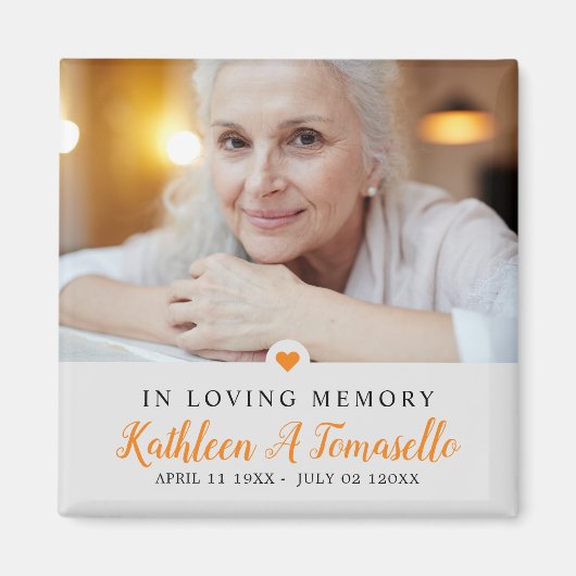 In Love Memory Beileid Foto Magnet (Vorne)