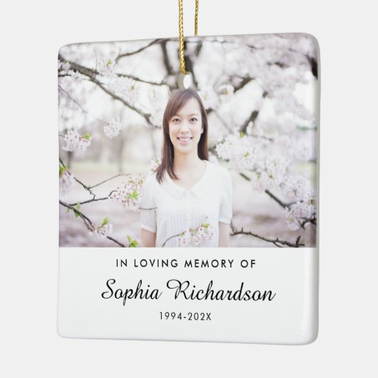 In Love Memory | Beileid Memorial Foto Keramikornament (Links)
