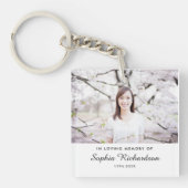 In Love Memory | Beileid Memorial Foto Schlüsselanhänger (Vorderseite)