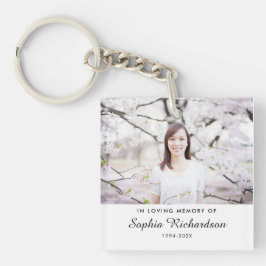In Love Memory | Beileid Memorial Foto Schlüsselanhänger