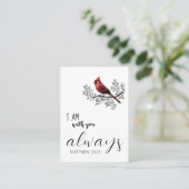 In Love Memory: Bestattungskarte des Roten Kardina Visitenkarte (Stehend Vorderseite)