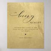 In Love Memory, Black and Gold Wedding Sign Poster (Vorne)
