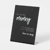 In Love Memory Black and White Wedding Sign Sockelschild (Vorderseite)