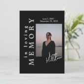 In Love Memory Black Funeral Programm (Stehend Vorderseite)