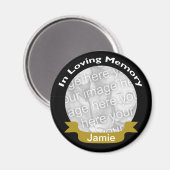 In Love Memory Black Gold Foto Magnet (Vorderseite/Rückseite)