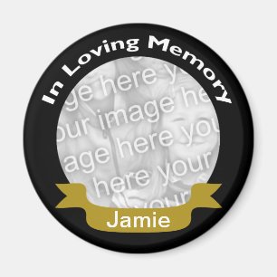 In Love Memory Black Gold Foto Magnet