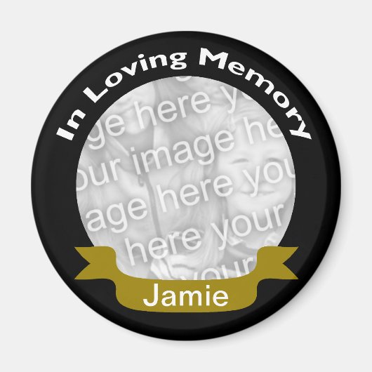 In Love Memory Black Gold Foto Magnet (Vorne)