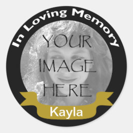 In Love Memory Black Gold Foto Sticker
