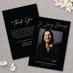 In Love Memory Black Memorial Foto Card Einladung