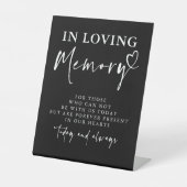 In Love Memory Black Modern Memorial Hochzeit Sockelschild (Vorderseite)
