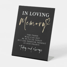 In Love Memory Black Modern Memorial Hochzeit Sockelschild