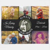 In Love Memory Black Personalisiert Foto Fleecedecke (Vorderseite (Horizontal))
