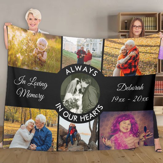 In Love Memory Black Personalisiert Foto Fleecedecke
