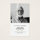 In Love Memory Black & White 2-Foto-Gebetskarte (Vorderseite)