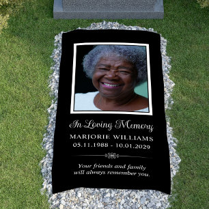 In Love Memory Black & White Foto Grave Cover Banner
