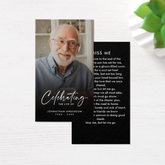 In Love Memory Black & White Foto Prayer Card (Schreibtisch)