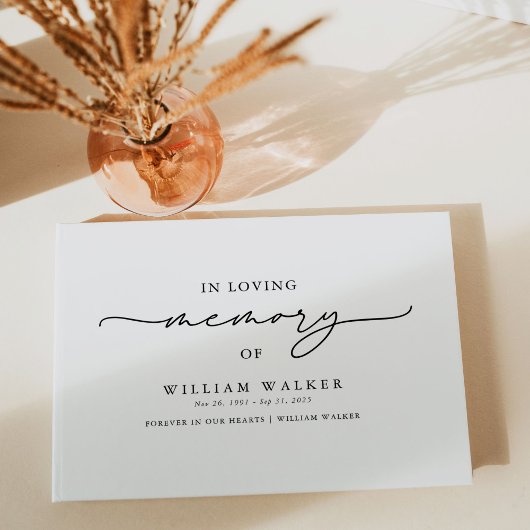 In Love Memory Black & White Gedenkfeier Gästebuch