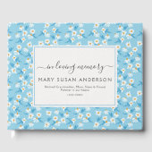 In Love Memory Blue Daisies Gedenkfeier Gästebuch (Vorderseite)