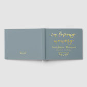 In Love Memory | Blue & Gold Book of Condolence Gästebuch (Voll)
