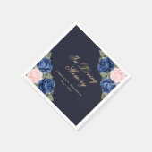 In Love Memory Blue Pink Blumenbeerdigung Serviette (Ecke)