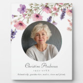 "In Love Memory" Blume Foto Beerdigung Gedenkstätt Fotoplatte (Vorderseite)