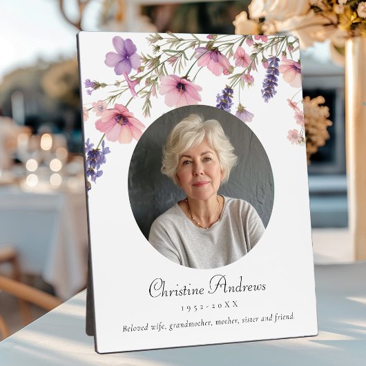 "In Love Memory" Blume Foto Beerdigung Gedenkstätt Fotoplatte