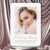 In Love Memory Blush Pink Foto Beerdigung Visitenkarte