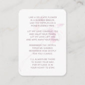 In Love Memory Blush Pink Foto Beerdigung Visitenkarte (Rückseite)